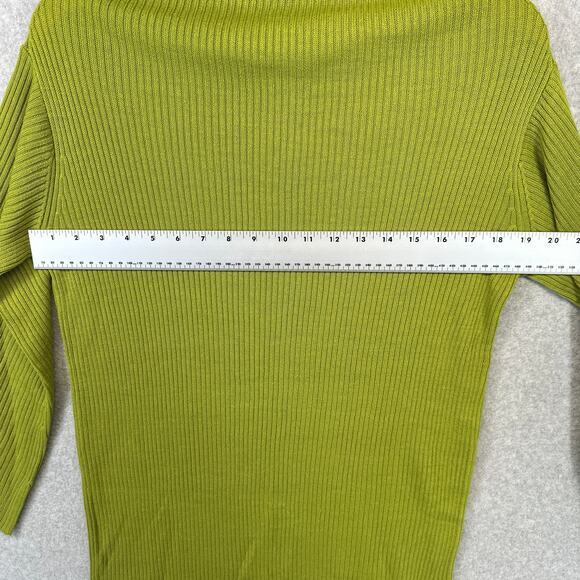 Newport News Sweater Dress Womens Size S Green 100% Acrylic Turtleneck Ribbed - Picture 8 of 11